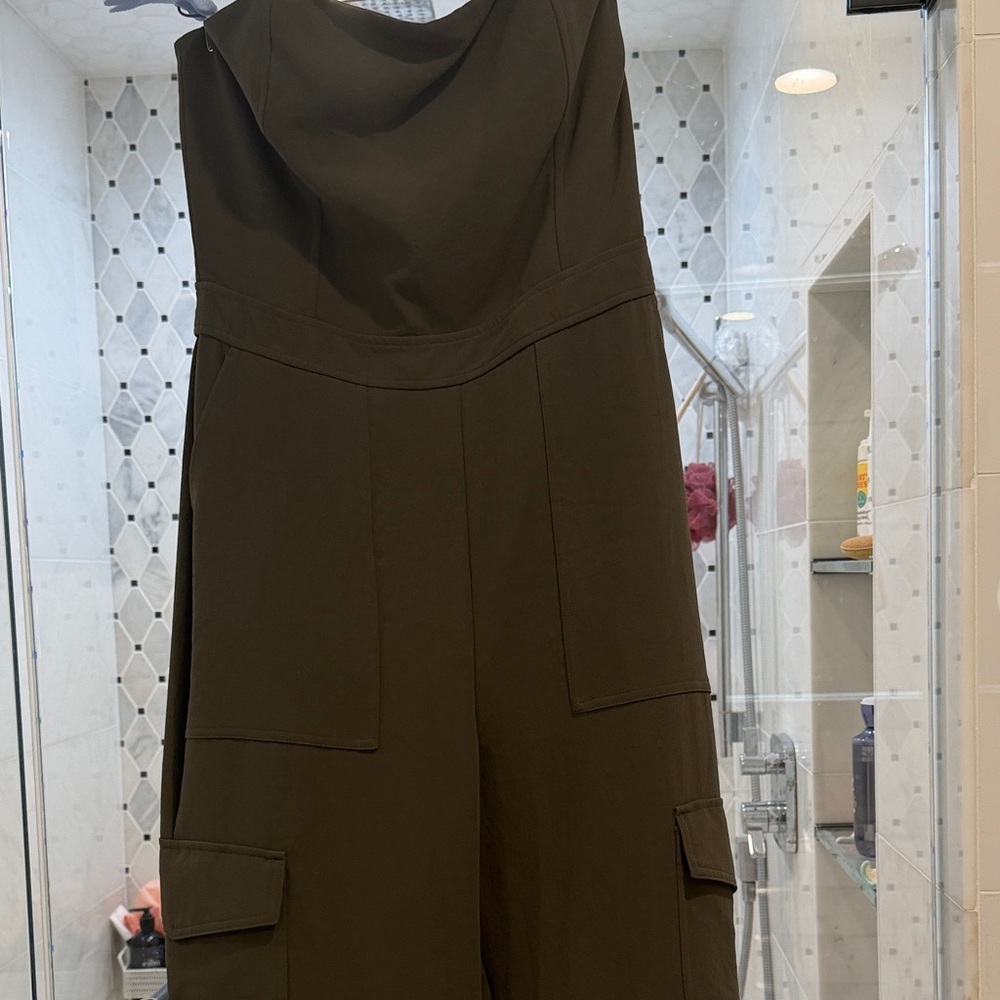Aritzia Olive Green Sleeveless Utility Jumpsuit
